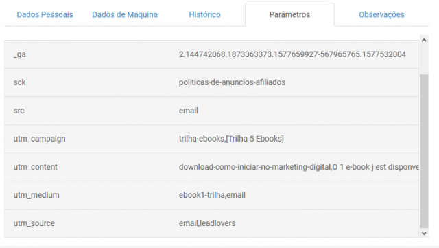 URLs parametrizadas de e-mail marketing
