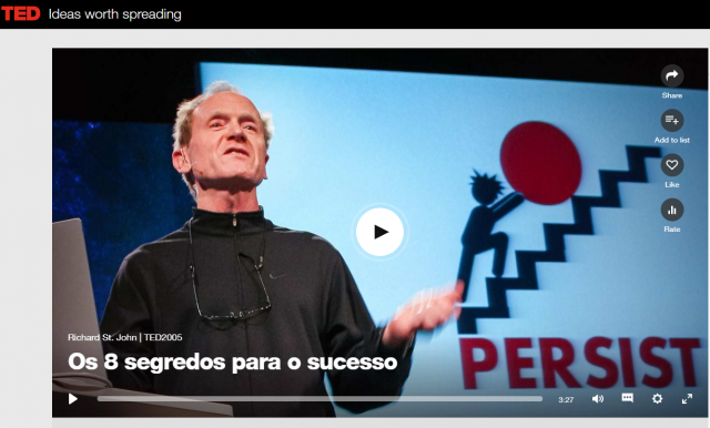 palestras TED Talks - Os 8 segredos para o sucesso