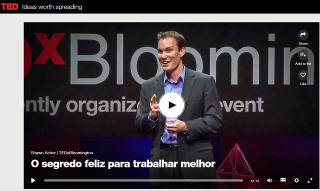 palestras TED Talks - O segredo feliz para trabalhar melhor
