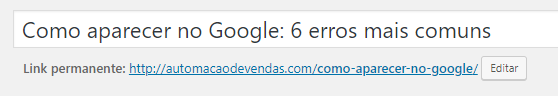 Como aparecer no Google: URL amigável